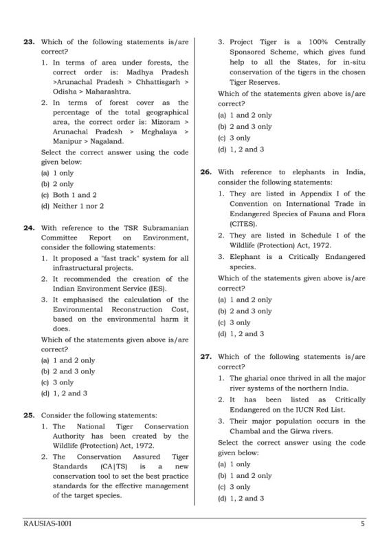 Rau IAS GS and Current Affairs PT 33 Test Series in English for Prelims ...