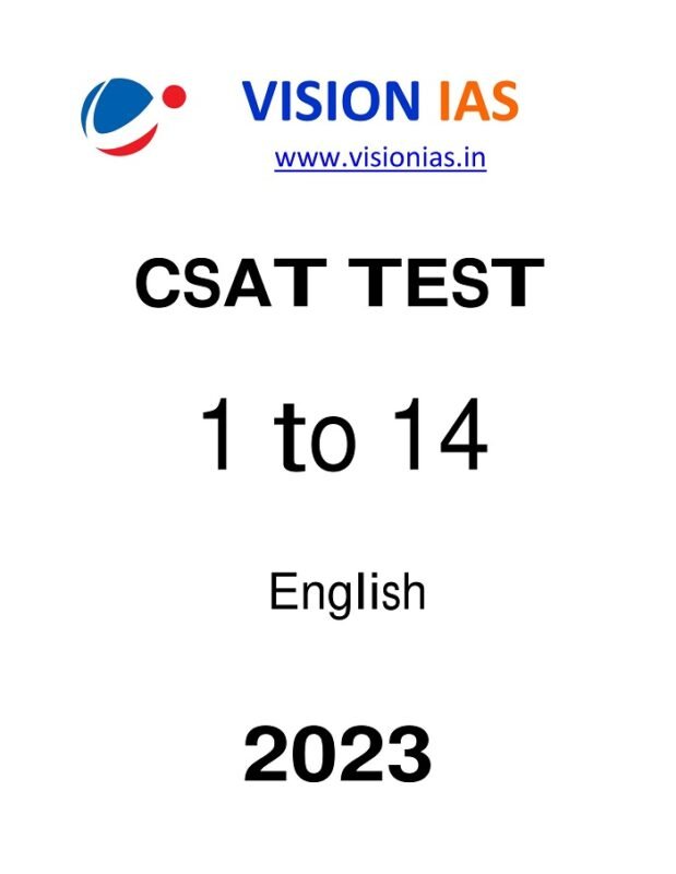 CSAT 14 Test Series by Vision IAS in English for Mains 2023