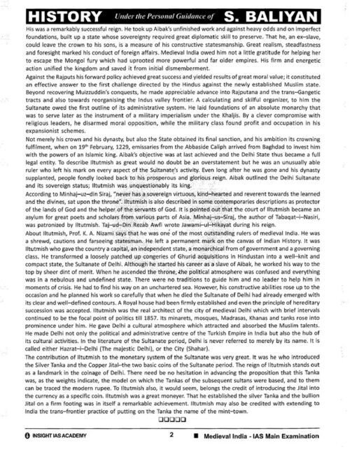 Baliyan Sir Medieval History Optional Notes with GS SCORE Topical Test Series for UPSC Mains-c