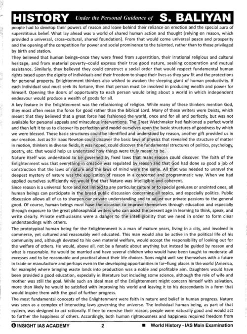 World History Optional Notes by Baliyan Sir (Insight IAS) + GS SCORE 10 Topical Tests – UPSC Mains-c