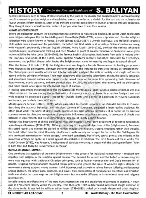 World History Optional Notes by Baliyan Sir (Insight IAS) + GS SCORE 10 Topical Tests – UPSC Mains-d