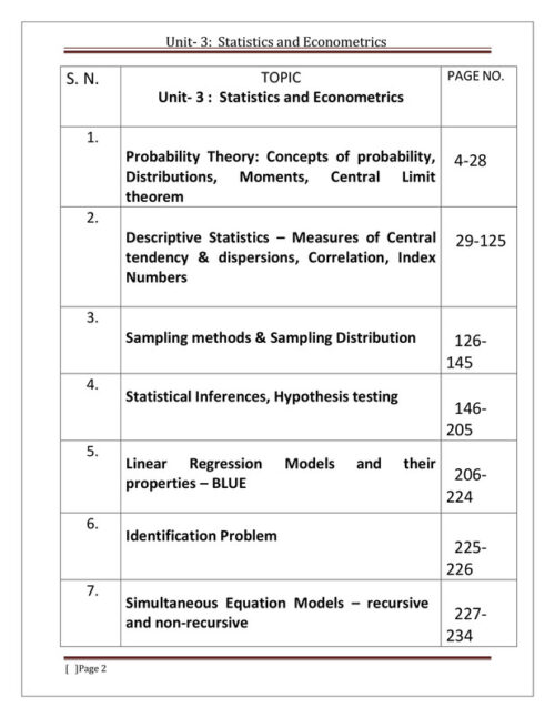 EduIQ Statistics and Econometrics (Unit-III) Printed Notes with MCQs by Bhardwaj Academy for NTA UGC NET/SET 2025-a