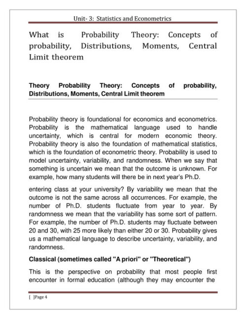 EduIQ Statistics and Econometrics (Unit-III) Printed Notes with MCQs by Bhardwaj Academy for NTA UGC NET/SET 2025-b