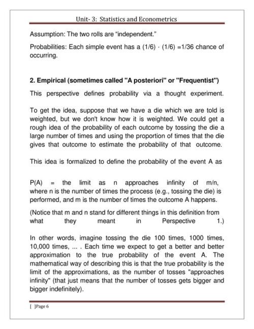 EduIQ Statistics and Econometrics (Unit-III) Printed Notes with MCQs by Bhardwaj Academy for NTA UGC NET/SET 2025-d