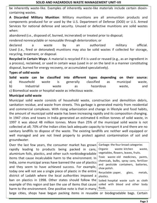 EduIQ Unit 7 & 8 Environmental Science Notes for UGC NET 2025, including Solid Waste Management and Environmental Legislation.-b