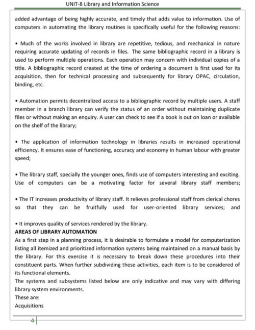 EduIQ Library Science Unit 7 to 9 Printed Notes with MCQs and Answers for CSIR UGC NET SET JRF Exam-b