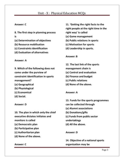 EduIQ Physical Education Notes Unit 6 to 10 with MCQs for CSIR UGC NET SET JRF-l