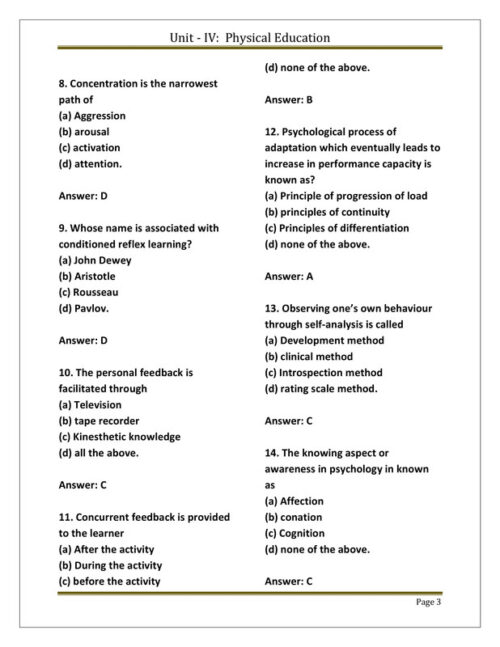 EduIQ Physical Education Notes Unit 3 & 4 with MCQs for CSIR UGC NET SET JRF-g