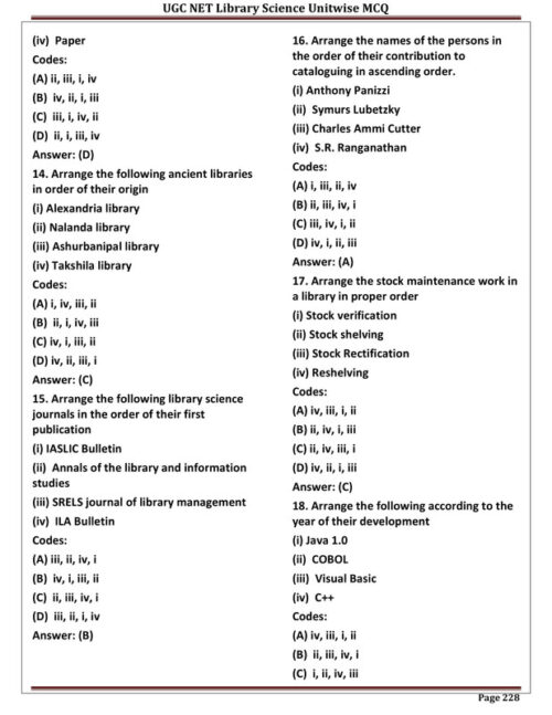EduIQ Library Science Unit 7 to 9 Printed Notes with MCQs and Answers for CSIR UGC NET SET JRF Exam-d