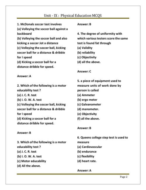 EduIQ Physical Education Notes Unit 9 and 10 with MCQs for CSIR UGC NET SET JRF Exam-e