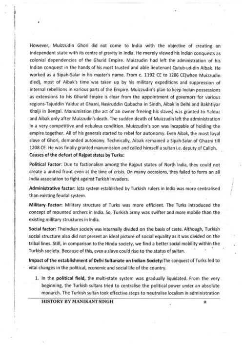 Manikant Singh History Optional Printed Notes Paper 1 and 2 with GS SCORE Topical 10 Test for UPSC Mains Preparation-c