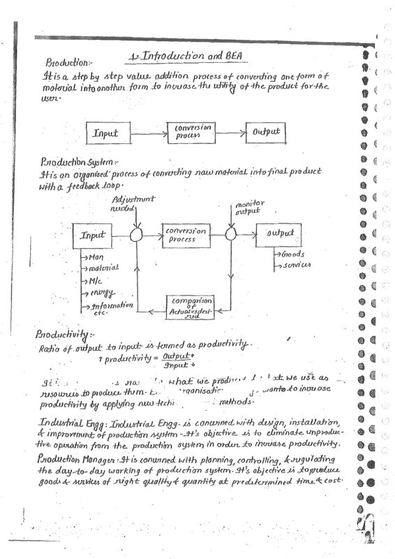 Mechanical Engineering Handwritten Notes of Manufacturing and