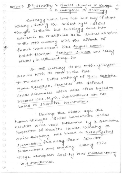 Vikas Ranjan Sociology Optional Handwritten Notes of Paper 1 for IAS Mains-f