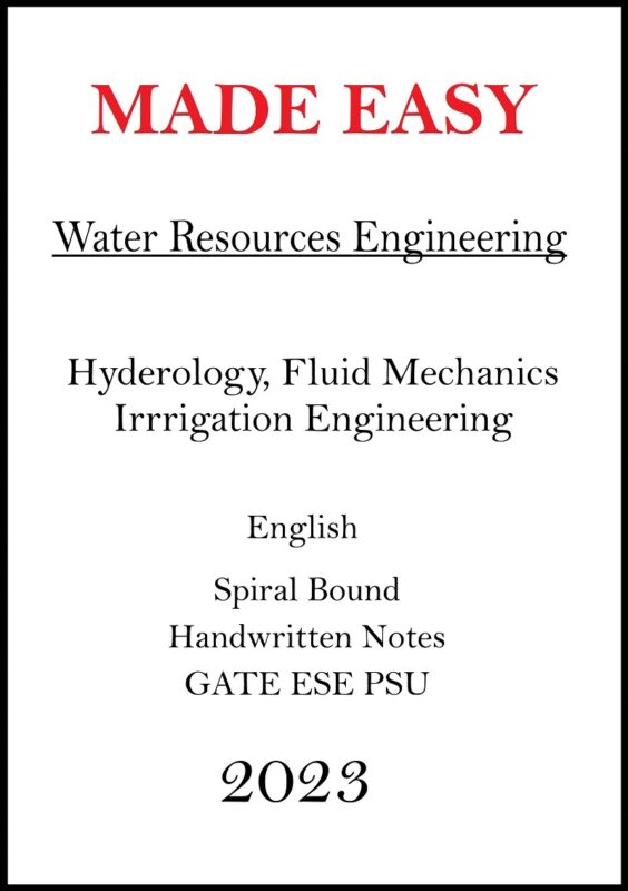 Made Easy Water Resources Civil Engineering Handwritten Notes for ESE